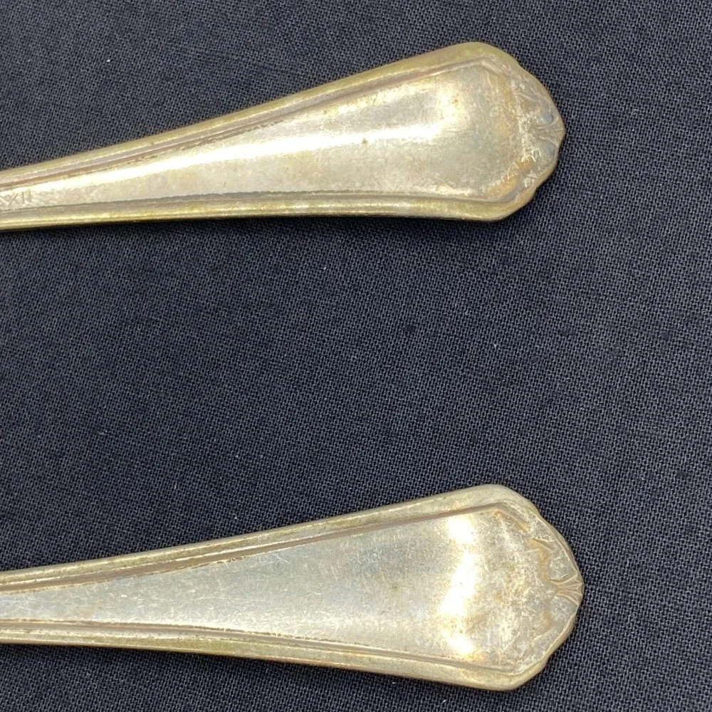 Vintage J. Rogers & Co 6in Teaspoons Silver Plated Anchor XII Set of 2 Silver